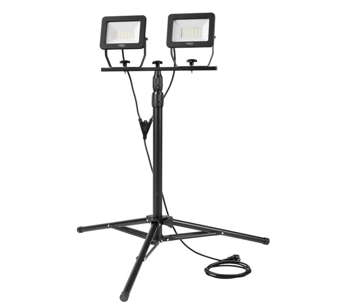 Подвійний прожектор NEO 2x50W SMD LED 8500lm 230V на штативі 1,8 м, aрт(99-062)